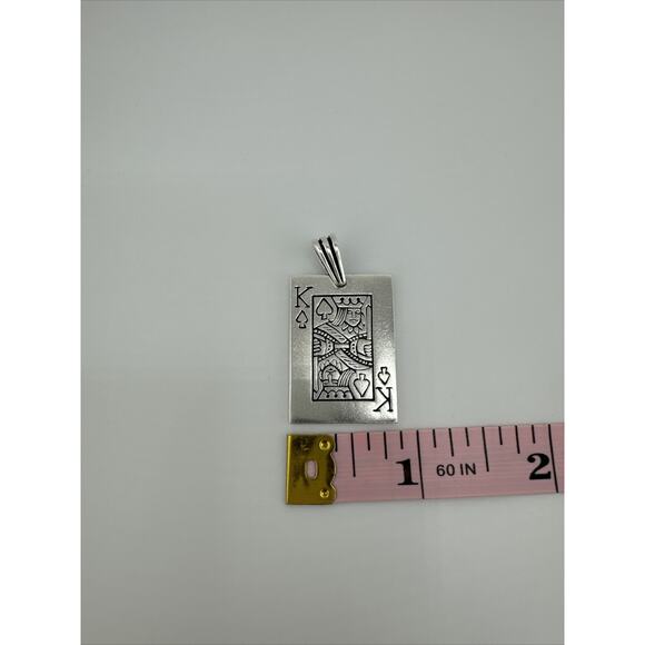 King Of Spades Pendent Sterling Silver 925 - Picture 5 of 6